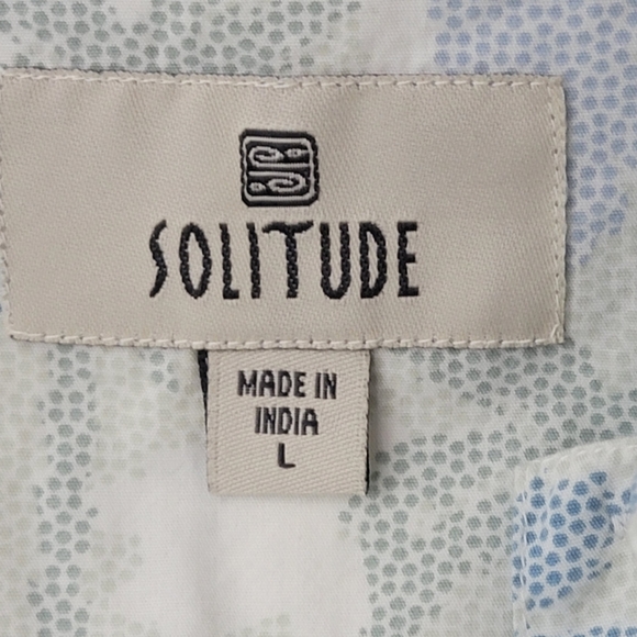 Solitude short sleeve button down palm tree print hawaiian shirt size large - Picture 5 of 7